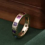 Gypsy Spectrum Ring | Prismatic Lab Gemstones Set in Hammered Gold