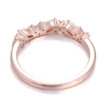 Opal Trio Mist Ring | Iridescent Lab Gemstones & Frosted Moissanite Band​