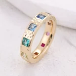 Gypsy Spectrum Ring | Prismatic Lab Gemstones Set in Hammered Gold