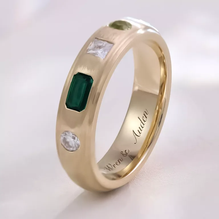Zambia Lab Emerald Ring | Flawless Flush-Setting in Emerald Cut Precision
