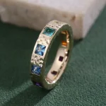 Gypsy Spectrum Ring | Prismatic Lab Gemstones Set in Hammered Gold