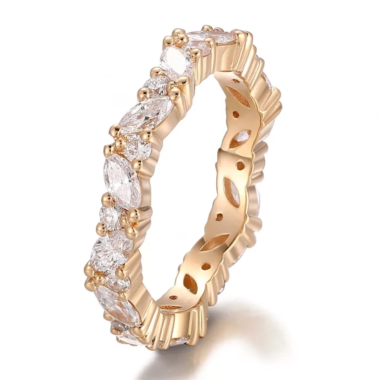 Marquise Eternal Light Ring | Moissanite Marquise-Cut Eternity Ring with Accent Moissanite