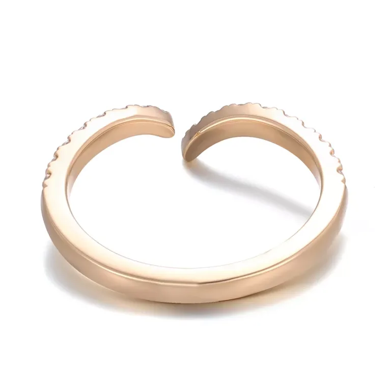 Open-Ended Moissanite Ring | Ring with Circular Round-Cut Border​