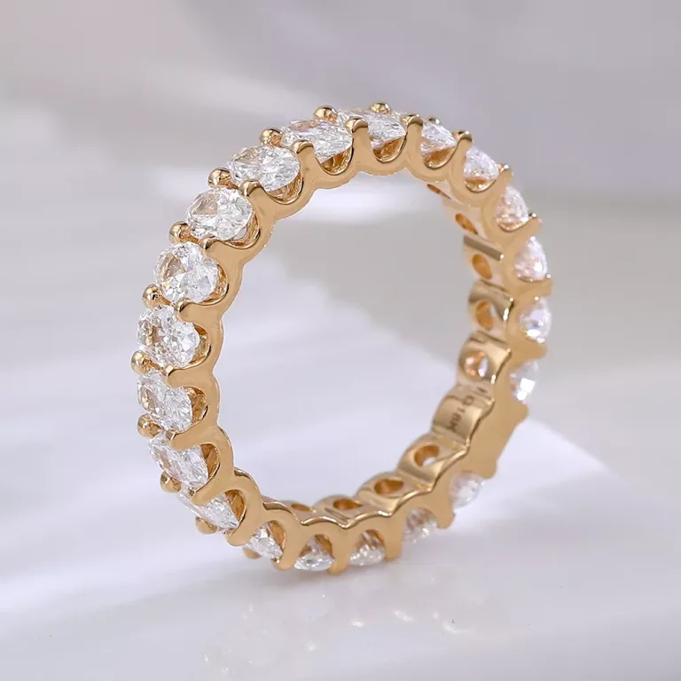 Oval Eternity Ring | Oval-cut Moissanite Band with Precision Light Dispersion​