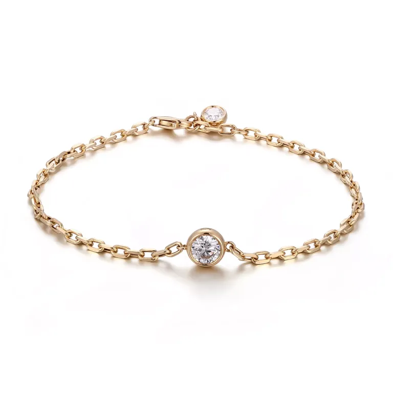 Celestial Line Bracelet | 18K Yellow Gold Lab diamond Bracelet with Round-Cut Lab Diamond Accents