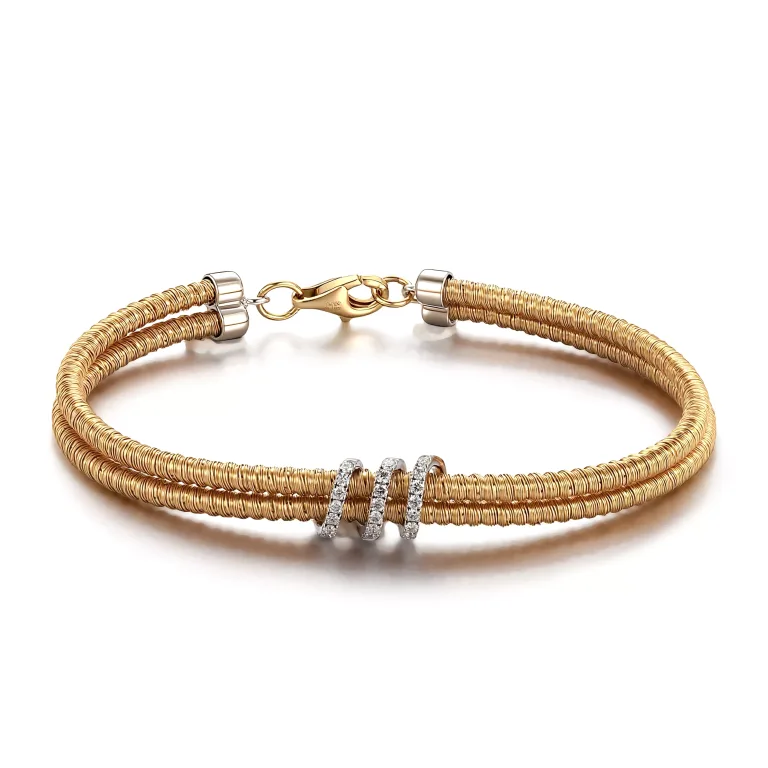 Warm-Tone Radiance Bracelet | 18K Yellow Gold Bracelet with Round-Cut Lab Diamonds