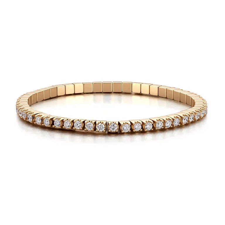 Eternal Radiance Tennis Bracelet | 2.5ctw Round-Cut Lab Diamond Bracelet in 18K Yellow Gold