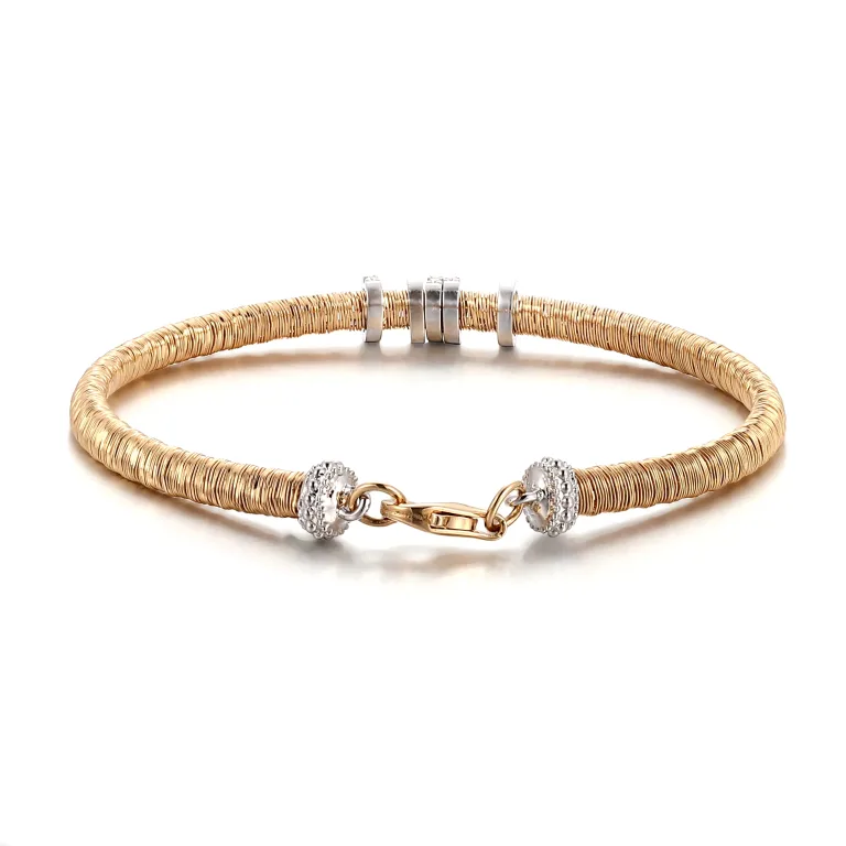 Rope Radiance Bracelet | 18K Yellow Gold Rope Chain with Round-Cut Lab Diamond Accents