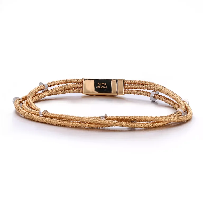 Woven Radiance Bracelet | 18K Yellow Gold Woven Cable Bracelet with Lab Diamond Accents