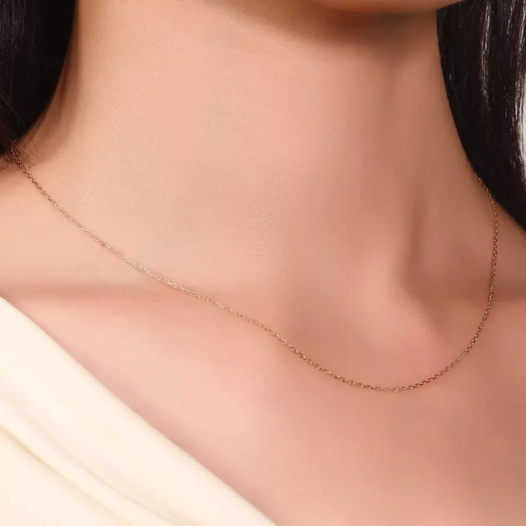 Classic Cable Elegance Necklace | 18K Yellow Gold Delicate Cable Chain