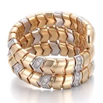 Coiled Serpent Diamond Ring | 18K Yellow Gold Snake Ring with Round-Cut Lab Diamonds