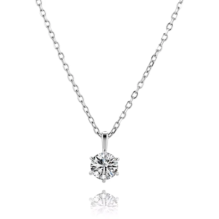 Classic 6-Prong Round Lab Diamond Solitaire Pendant | Pendant Only