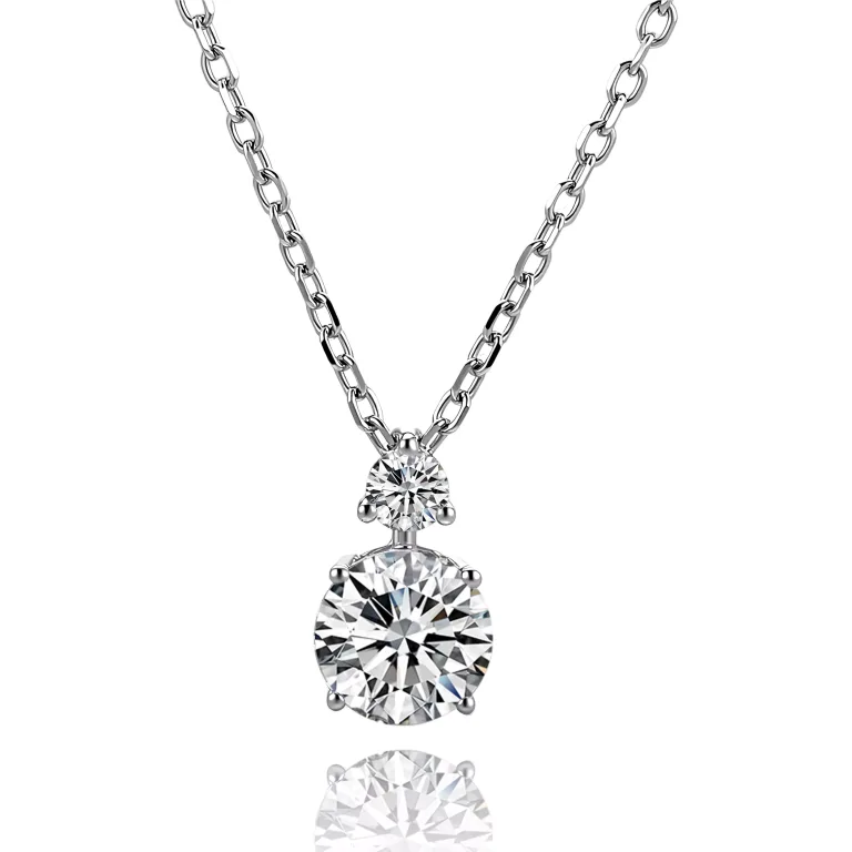 1.50 CTW Two-Stone Round Lab Diamond Pendant | Pendant Only
