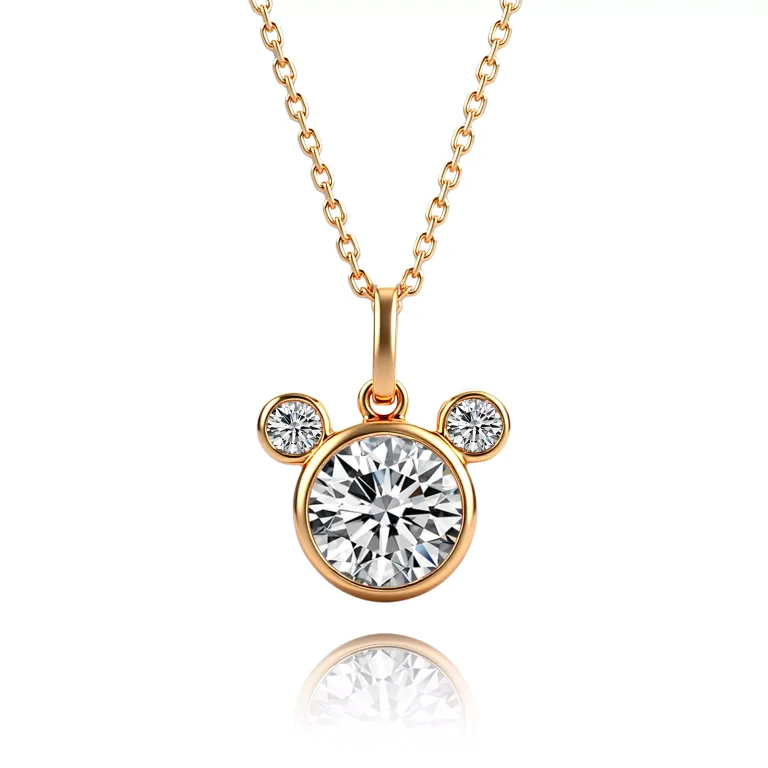 Playful Mouse Silhouette Lab Diamond Pendant | Pendant Only