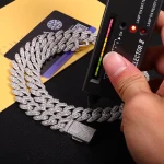 Special Offer:15mm Iced Out Moissanite Cuban Link Chain | reverse-set center row | 925 Sterling Silver - Image 11
