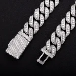 Special Offer:15mm Iced Out Moissanite Cuban Link Chain | reverse-set center row | 925 Sterling Silver - Image 5