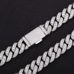 Special Offer:15mm Iced Out Moissanite Cuban Link Chain | reverse-set center row | 925 Sterling Silver - Image 4