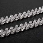 Special Offer:15mm Iced Out Moissanite Cuban Link Chain | reverse-set center row | 925 Sterling Silver - Image 2