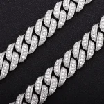 Special Offer:15mm Iced Out Moissanite Cuban Link Chain | reverse-set center row | 925 Sterling Silver - Image 3