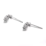 Solitaire Marquise Cut Lab Diamond Drop Earrings in 18k White Gold