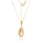 Vintage Floral Halo Lab Diamond Pendant in 18k Yellow Gold | Pendant Only
