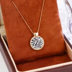 Leopard Print Diamond Halo Disc Pendant in 18k Yellow Gold | Pendant Only