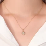Vintage Art Deco Style Lab Diamond Pendant in 18k Yellow Gold | Pendant Only