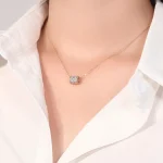 Two-Tone Pavé Lab Diamond Barrel Slide Pendant | Pendant Only