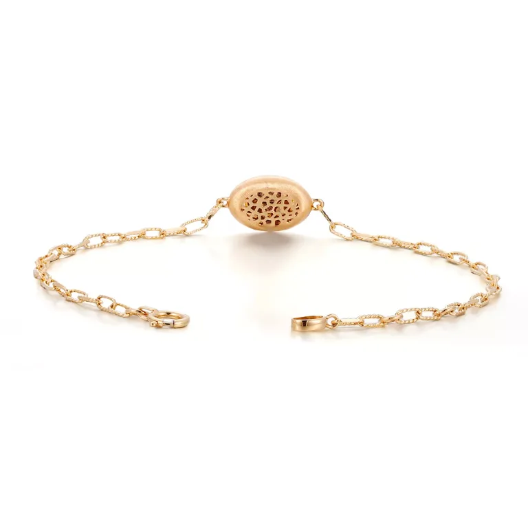 Vintage Starburst Emerald Bracelet with Brushed Gold Disc