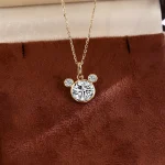 Playful Mouse Silhouette Lab Diamond Pendant | Pendant Only