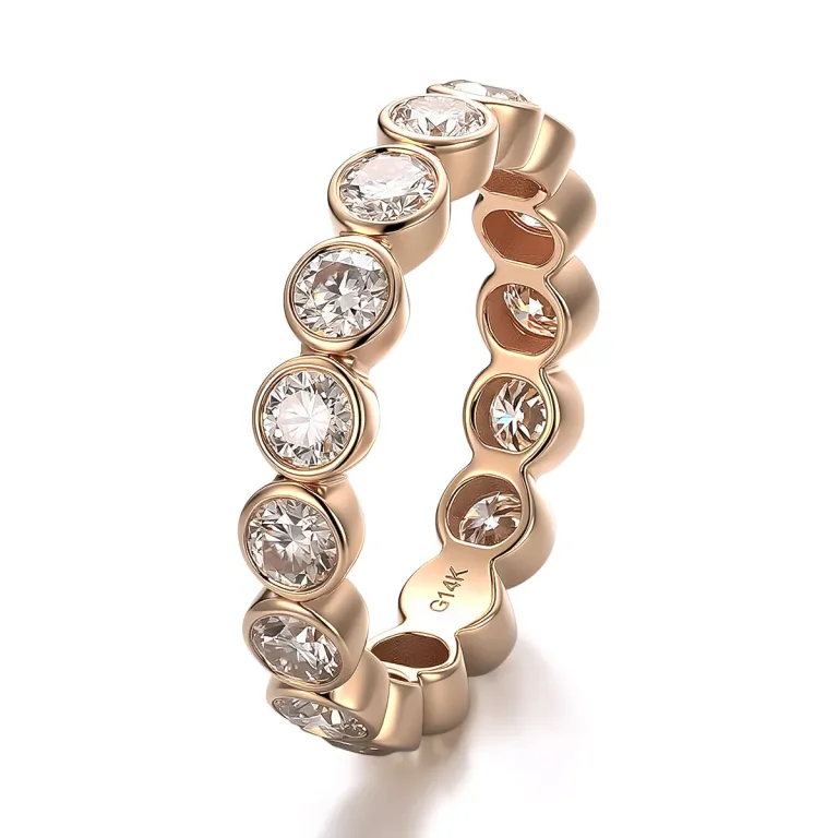 Bezel Set Round Moissanite Eternity Ring