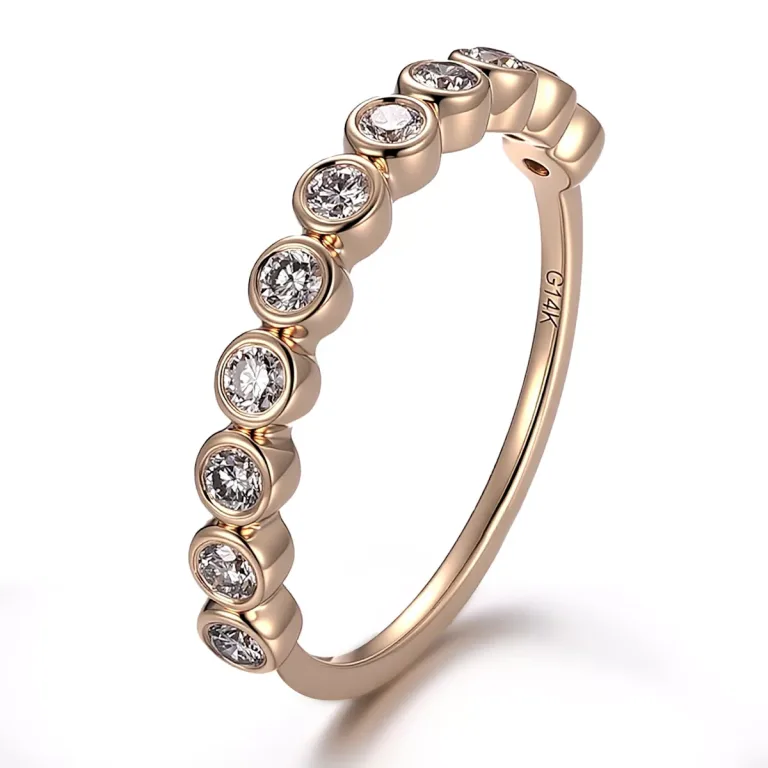 Modern Bezel Set Round Moissanite Stacking Band