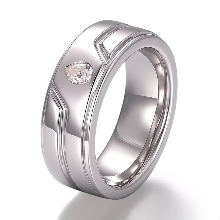 Modern Men's Flush Set Pear Cut Moissanite Wedding Band