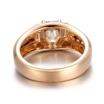 Emerald Cut Moissanite Ring with Channel Set Round Accents