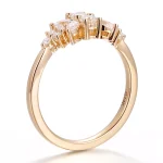 Botanical Marquise and Round Moissanite Cluster Ring