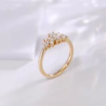 Botanical Marquise and Round Moissanite Cluster Ring
