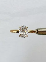Classic Oval Cut Lab Diamond Solitaire Ring in 18k Yellow Gold