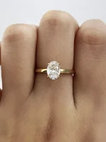 Classic Oval Cut Lab Diamond Solitaire Ring in 18k Yellow Gold