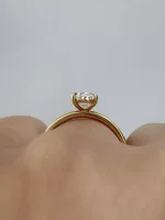 Classic Oval Cut Lab Diamond Solitaire Ring in 18k Yellow Gold