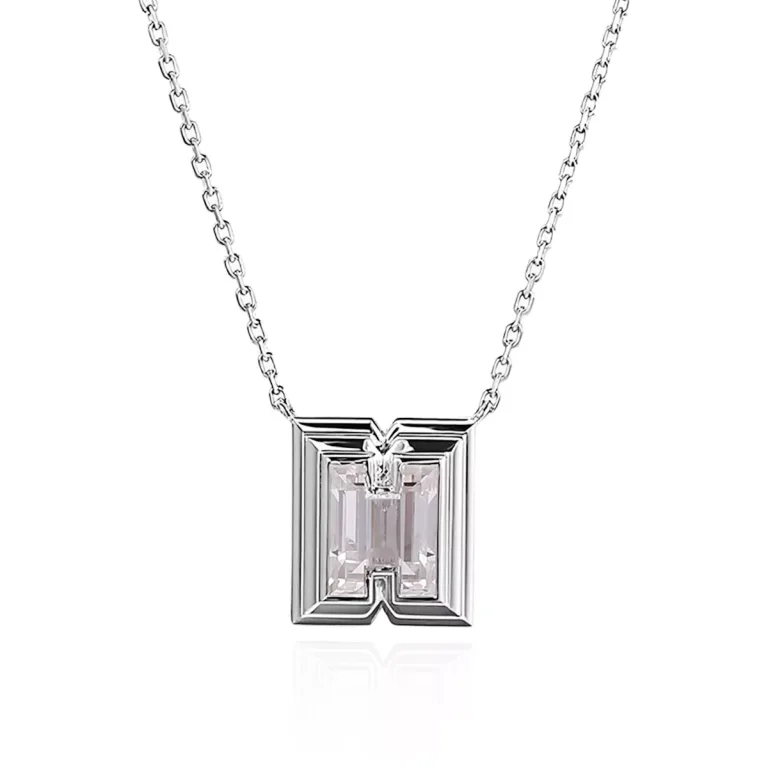 H-shaped Moissanite Pave Pendant Only Geometric Necklace Charm