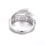 Pear and Princess Cut Moissanite Ring Lab Gemstone Modern Band
