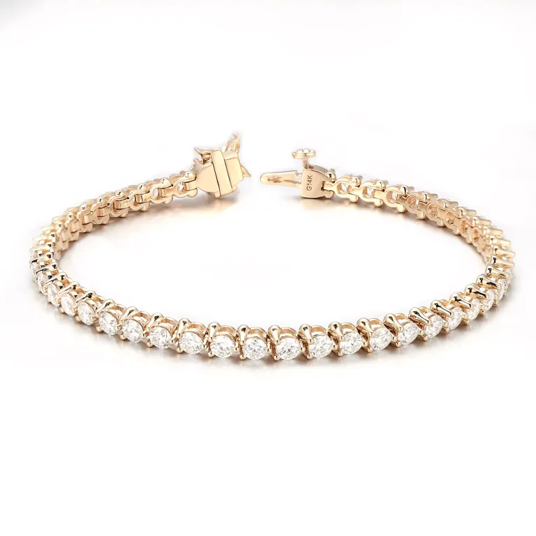 Classic Round Moissanite Tennis Bracelet Featuring Marquise Cut Floral Clasp
