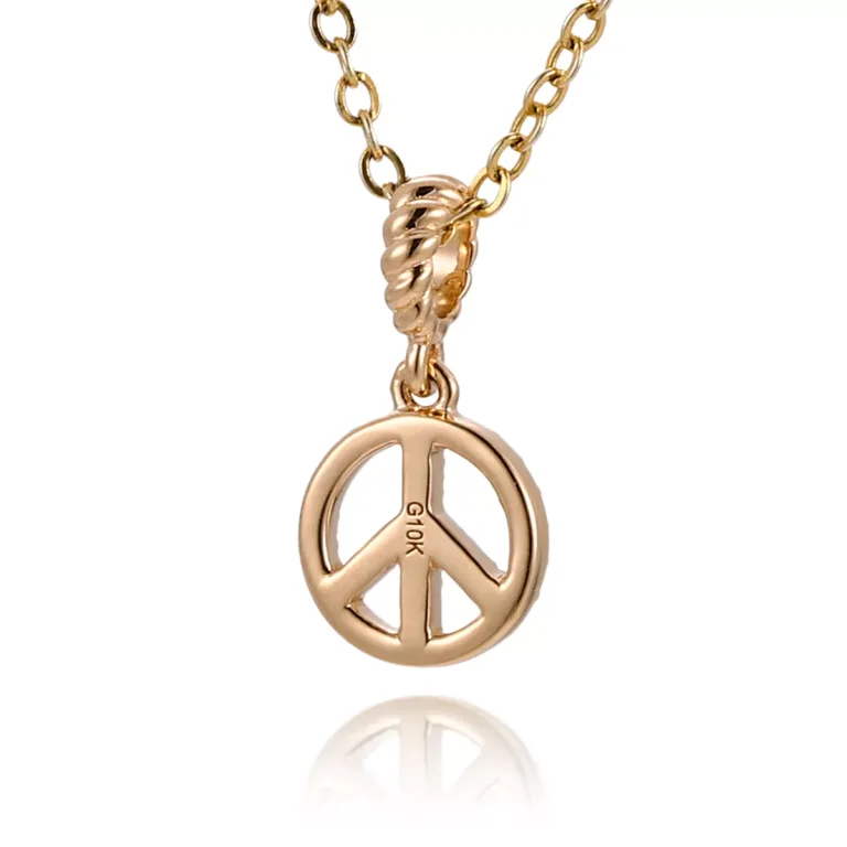 Round Cut Moissanite Peace Symbol Pendant Only Necklace Charm