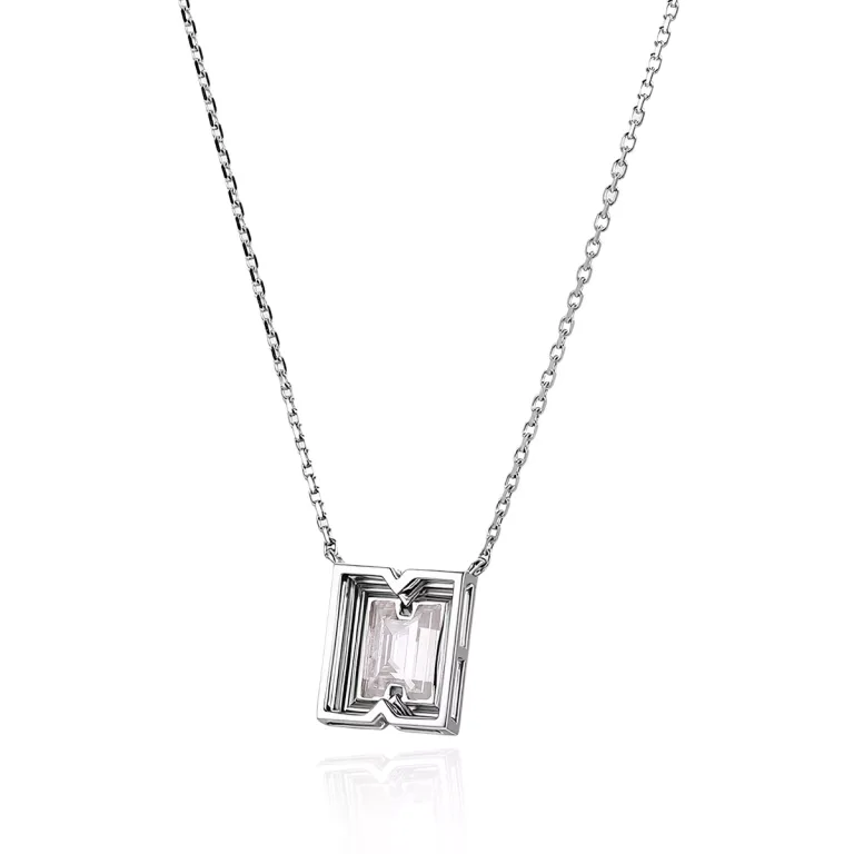 H-shaped Moissanite Pave Pendant Only Geometric Necklace Charm