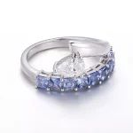 Pear and Princess Cut Moissanite Ring Lab Gemstone Modern Band