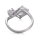 Radiant and Round Cut Toi et Moi Ring Modern Two Stone Setting