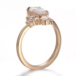 Pear Marquise and Round Cut Moissanite Ring Artistic Cluster Style