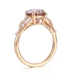 Classic Round Cut Moissanite Engagement Ring with Tapered Baguette Accents
