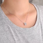 H-shaped Moissanite Pave Pendant Only Geometric Necklace Charm