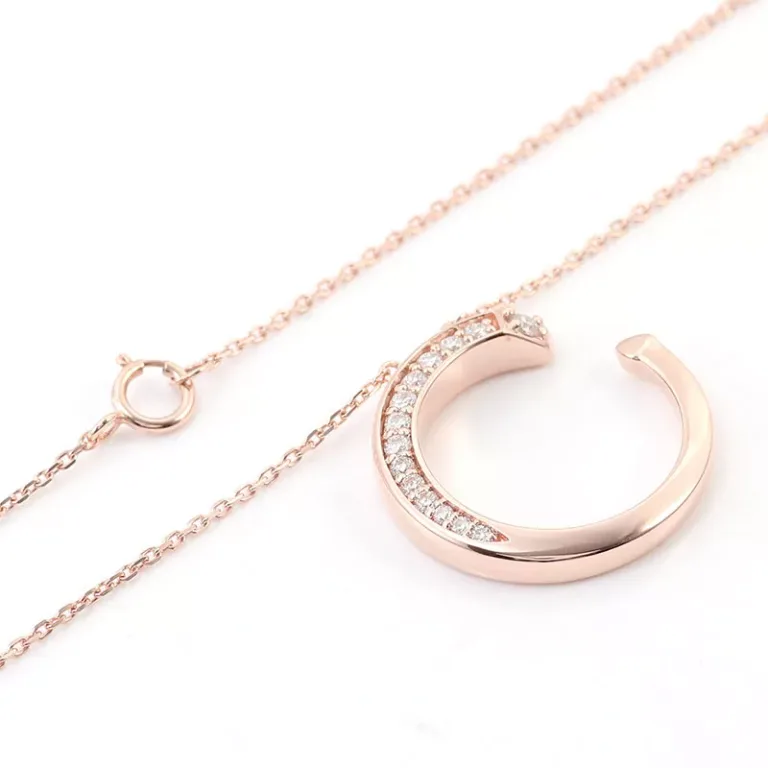 Round Cut Pendant Necklace Initial C Charm （Pendant Only）